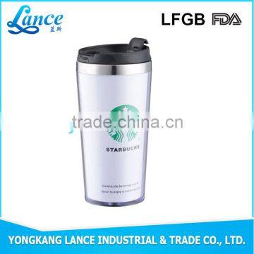 420ml double wall paper insert plastic travel mug