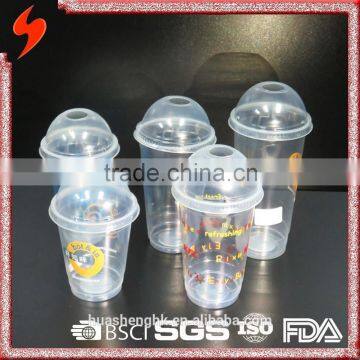 Wholesale 360/480/500/600ml Disposable Plastic Cup with dome