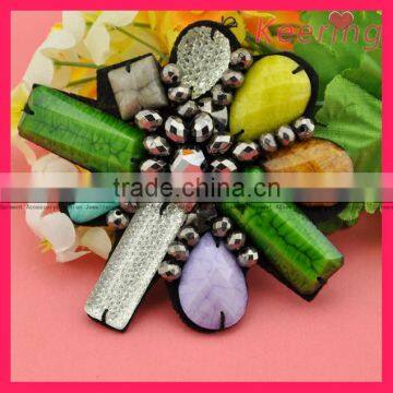 decorative colorful beaded patch for clothes shoes bags WSF-422