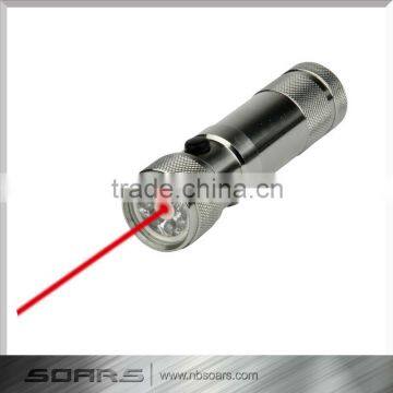 Laser flashlight 8+1 led with laser pointer aluminium flashlight