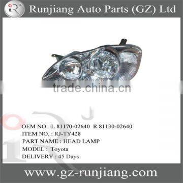 Lighting System Head Lamp For Toyota Corolla 2003 OEM.L 81170-02640 R 81130-02640