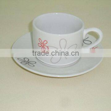 Custom coffee mugs with beautiful decals,porcelain coffee cup and saucer