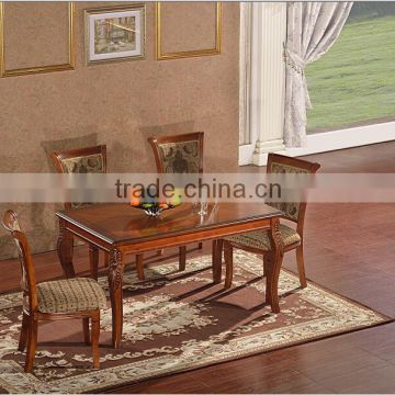 Hotel dining table set oak solid wood antique design indoor furniture