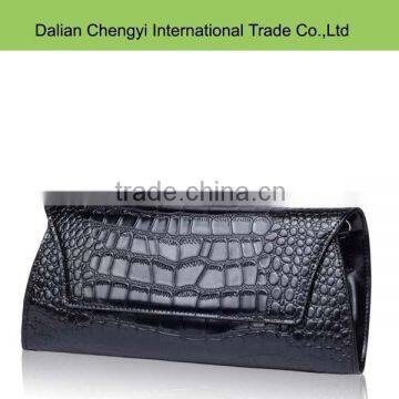 Fashion Classy Crocodile Skin pu Leather Clutch Evening Bag