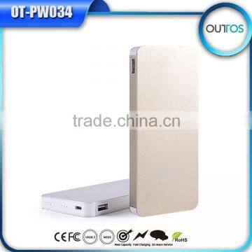 10000mAh polymer metal power bank 5v 2a for samsung sony iphone