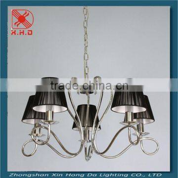 black fabric chandelier pendant light, zhongshan lighting fixture