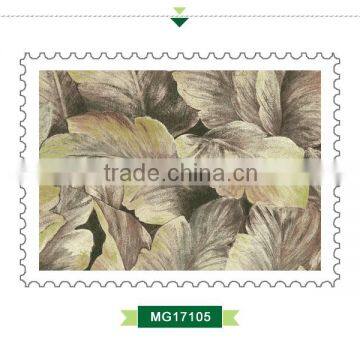 Free Samples Golden Edge Non Woven Wallpaper, Tropical Tree Wall Decor for Living Room , Attractive Wallcovering Roll photo-3