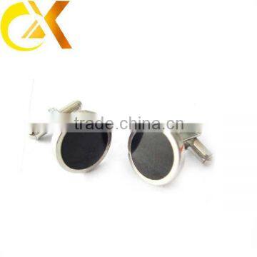 Korea shiny round mens black plated cufflinks