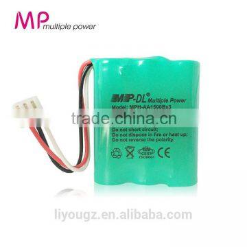 AA*3 3.6V 1500mAh Ni-MH battery pack for cordless phones,toys