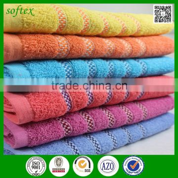 china manufacturer 100 cotton multi best color bath towels with stripe dobby border