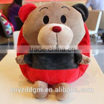 plush animal backpack/soft animal head bags