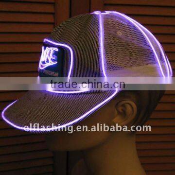 Muliti-color el wire hat high brightness el wire cap flashing wire hat