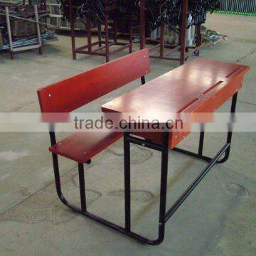 Cheap Single / Double Wood School Furniture / School Desk and Chair photo-6