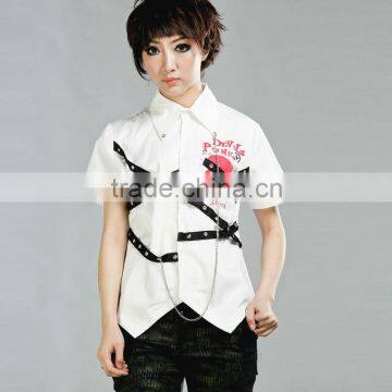 GLP Skull Tanghua hanging chain pumping with decorative the PUNK dovetail shirt 71238