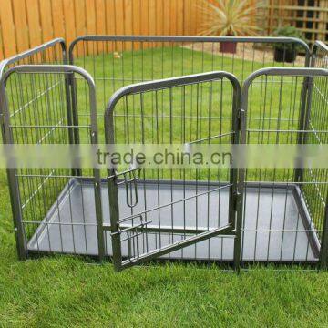 large heavy duty square tube dog crate kennel with ABS tray