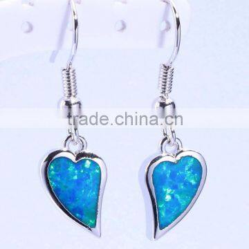 Pink Opal Wholesale 925 Sterling Silver Heart Dangle Earrings