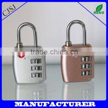 2016 New design authorised professional colorful safe zipper lock 3 digits zinc alloy tsa locks                        
                                                                                Supplier's Choice