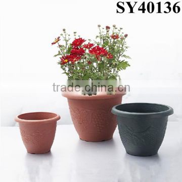 Round painted color big plastic pots