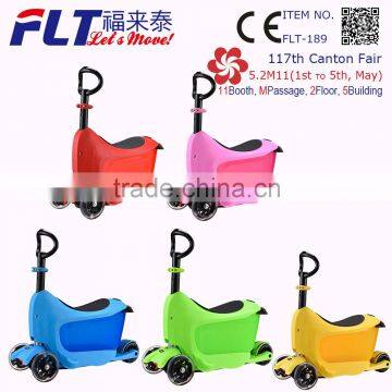 CE and EEC approved 4 big wheels flashing scooter kids and adults car