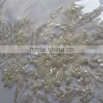 African Guipure Lace Fabric Embroidery Flower Elastic Lace For Bridal Gown