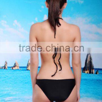 Low MOQ Black Two Pieces Bikini Sexy Summer Swim Suit Women photo-6