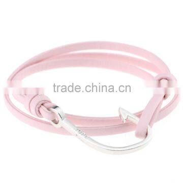 Handmade Multilayers PU Leather Cuff Wrap Wristband Hooks Clasp Bracelet