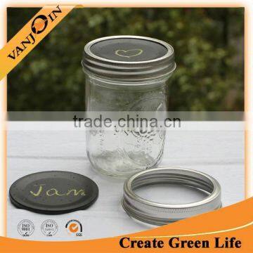 Custom Made 70mm Black Painting Mason Jar Cap For Write