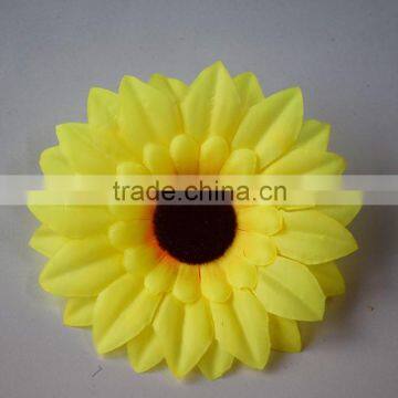 yellow silk sunflower heads