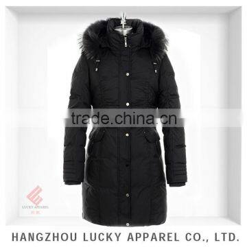 lady women fashion real fur winter down jacket LK15002