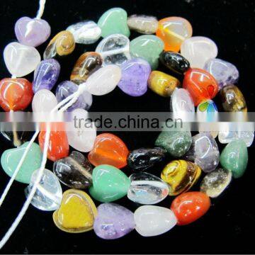 Mixed semi precious stone Heat shape beads