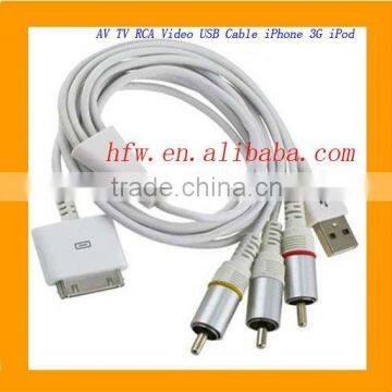 Hot!!!!!!!! AV TV RCA Video USB Cable for iPhone 3G iPad