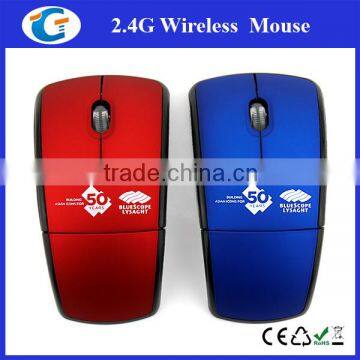 Wireless 2.4Ghz Foldable Arc Red Mouse Notebook