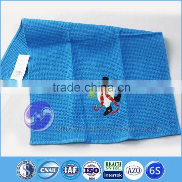 bule embroider waffle cotton Christmas wholesale kitchen towels