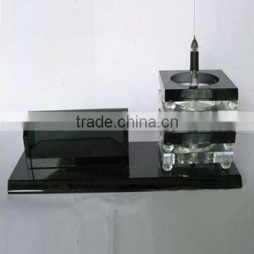 Black crystal office stationery with name card holder and pen holder for table decoration