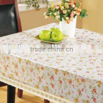 pvc non-woven flower design crochet round tablecloth