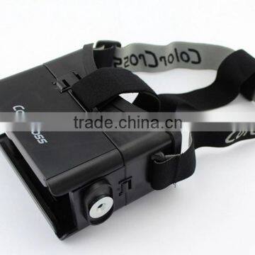 Color Cross ABS Plastic 3D Virtual Reality Helmet Video Glasses 4.0-6.0inch for Smartphone