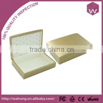 Golden color empty wood box high quality gift box