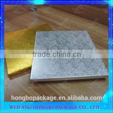 Gold Silver Rose Pattern Corrugated Square Cake Drums