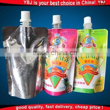 Plastic food bag with vivid printing foil liquid pouch juice bag with spout pouch