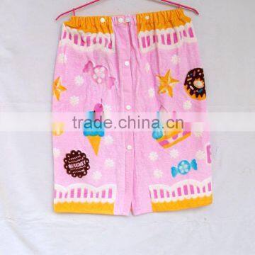 100% Cotton Sweet Cartoon Kids Towel Skirt Velour Printing Towel Fabric Skirt photo-2