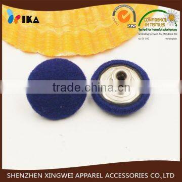 metal jean cloth covered tack button for jacket