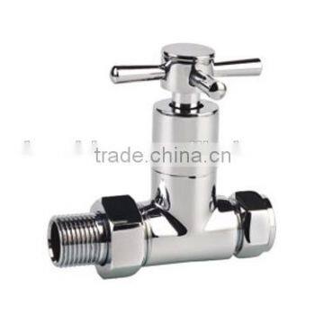 Towel Rail Angle Radiator Valves Brass handle Chrome