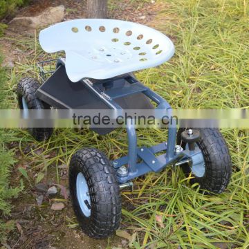 Wheeled Garden Chair Rolling Seat Cart Tool Cart