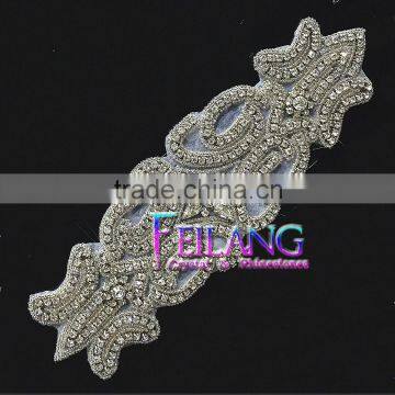 Irregular shape Crystal Rhinestone Applique Bridal Sashes