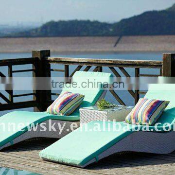 Outdoor wicker chaise lounge