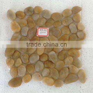 yellow pebble floor tile