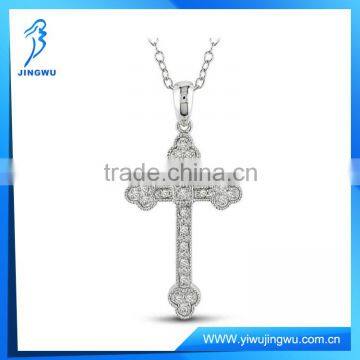 925 Sterling Silver Diamond Cross Necklace In USA