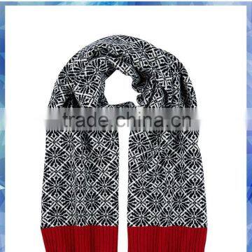 Fair isle women knit cashmere scarf pattern/ thick cashmere scarf /100 cashmere scarf