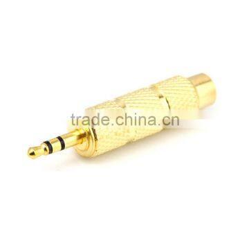 Gold Plating Audio 6.5mm to 3.5mm stereo audio adapter