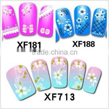 2016 wholesale water transfer french nail sticker nail art stickers water transfer art 3d nail sticker